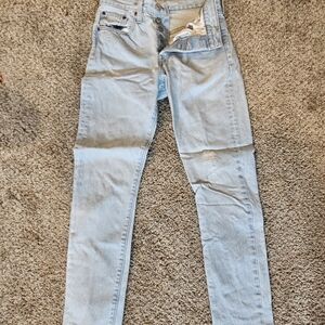 Levi's 501 Buttonfly Light Blue Straight Leg Jeans